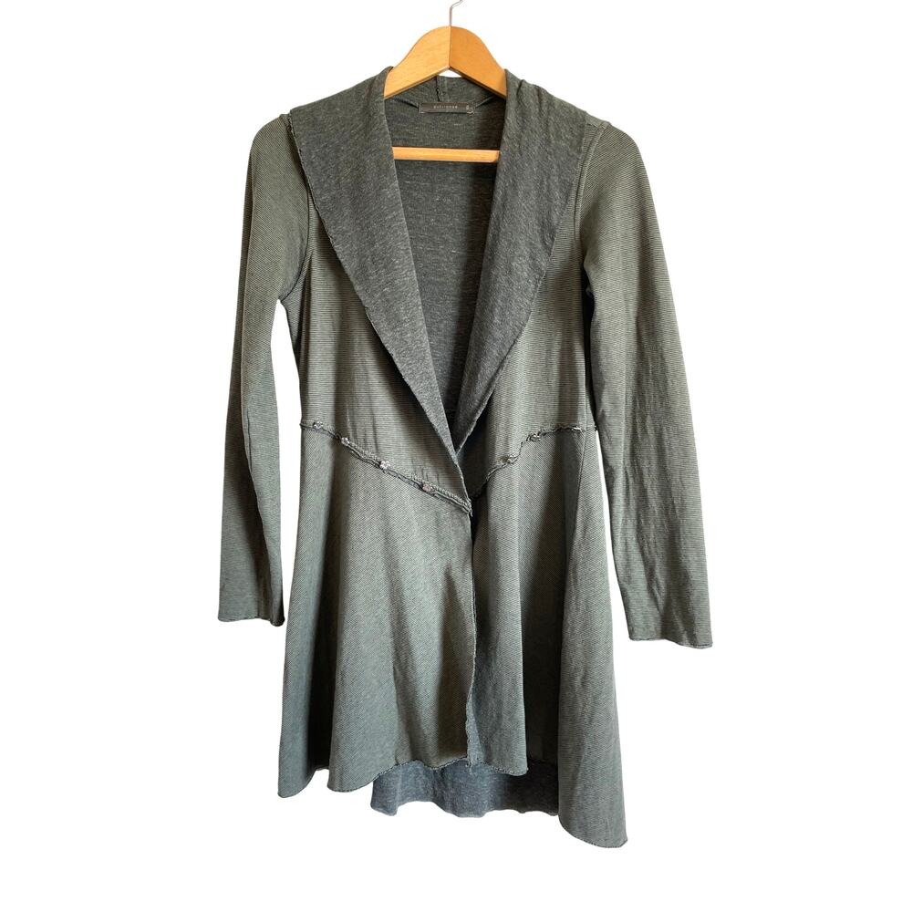 Cut Loose green striped cardigan flower buttons lightweight long Size XS